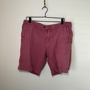 Brooks Brothers Shorts Men's Size 38 Red Genuine Seersucker Striped Preppy